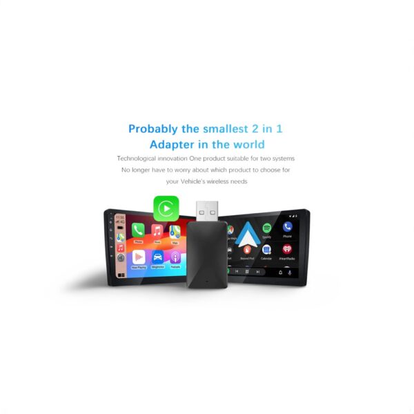 2in1 Wired to Wireless CarPlay Android Auto Adapter for OEM Car Stereo With USB Plug and Play - Image 5
