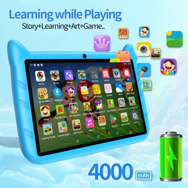 7 Inch Kid Tablet Android 13 4GB RAM 64GB ROM 1TB Expand 5G WiFi 4000MAH Battery Dual Camera - Image 3