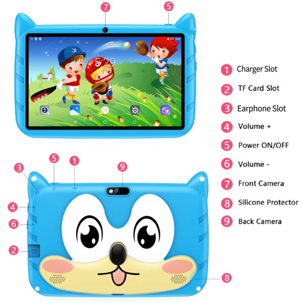 7 Inch Kid Tablet Android 13 4GB RAM 64GB ROM 1TB Expand 5G WiFi 4000MAH Battery Dual Camera - Image 5