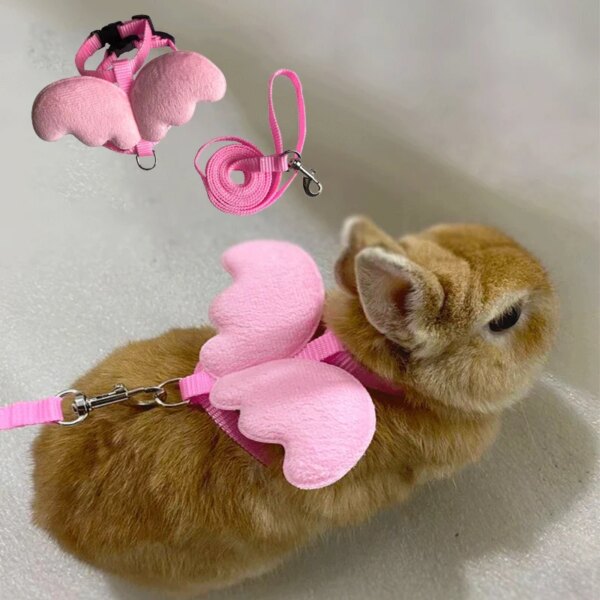 Cute Angel Wing Pet Harness and Leash for Cats and Rabbits