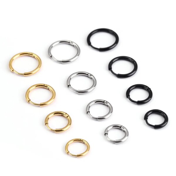 Unisex Stainless Steel Small Hoops Earrings - Image 2