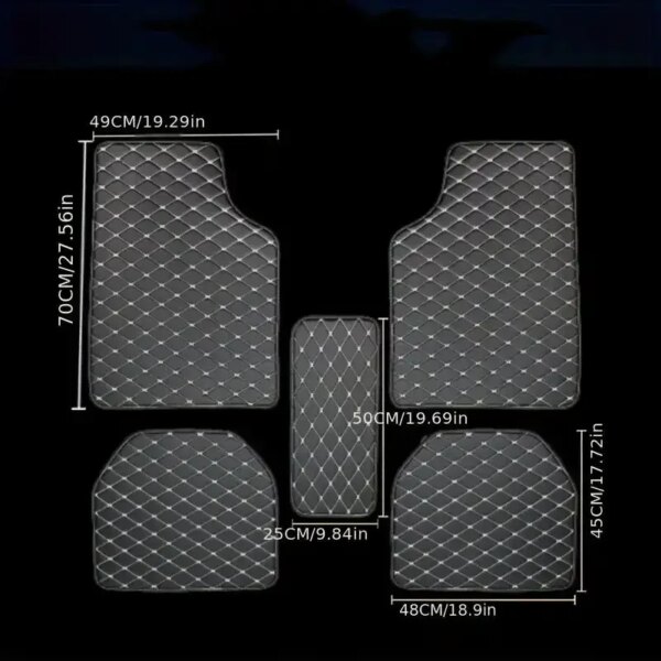5 pcs Waterproof Universal Leather Car Floor Mats - Image 5