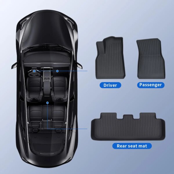 Car Floor Mats for Tesla Model 3 Y 2019-2024 - Image 6