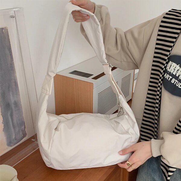 Large Capacity Casual Nylon Korean Style Hobos Bag - Image 3