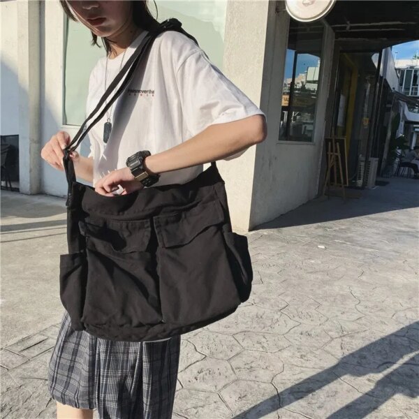 School Messenger Canvas Shoulder Bags - Image 3