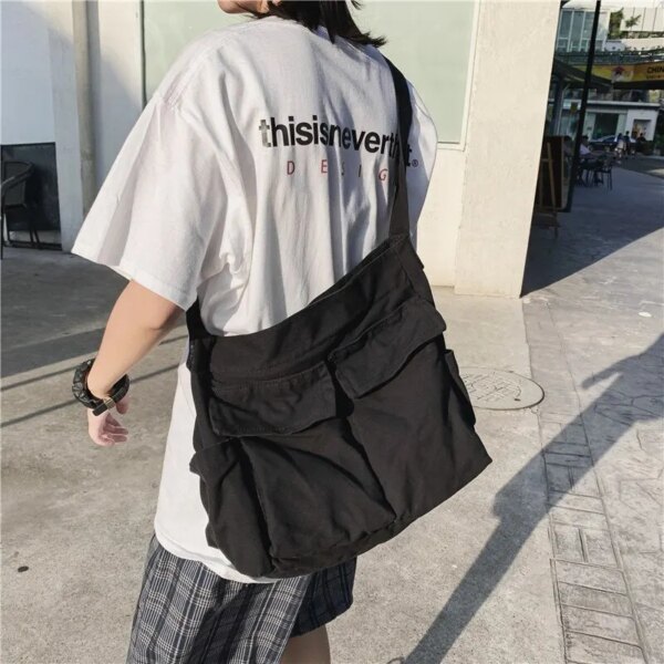 School Messenger Canvas Shoulder Bags - Image 4