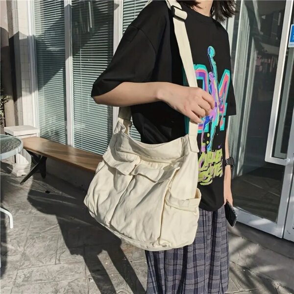 School Messenger Canvas Shoulder Bags - Image 5