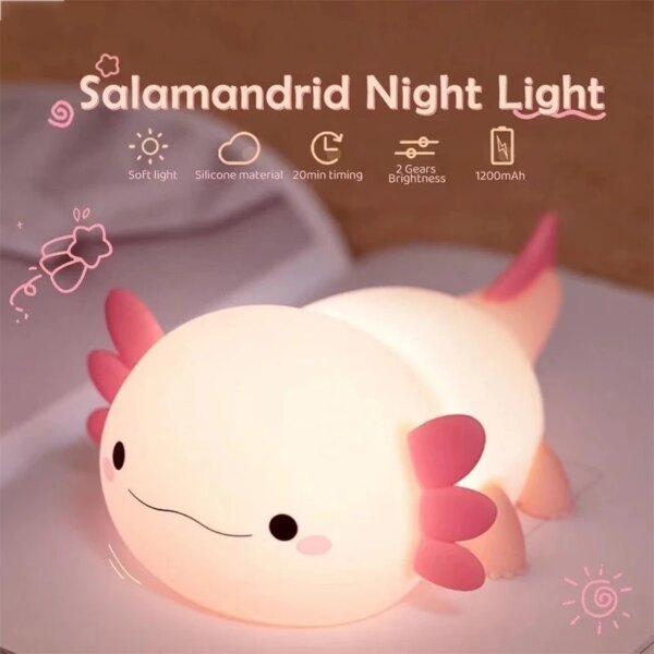 Cute Axolotl Silicon Night Light
