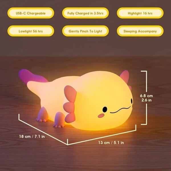 Cute Axolotl Silicon Night Light - Image 6