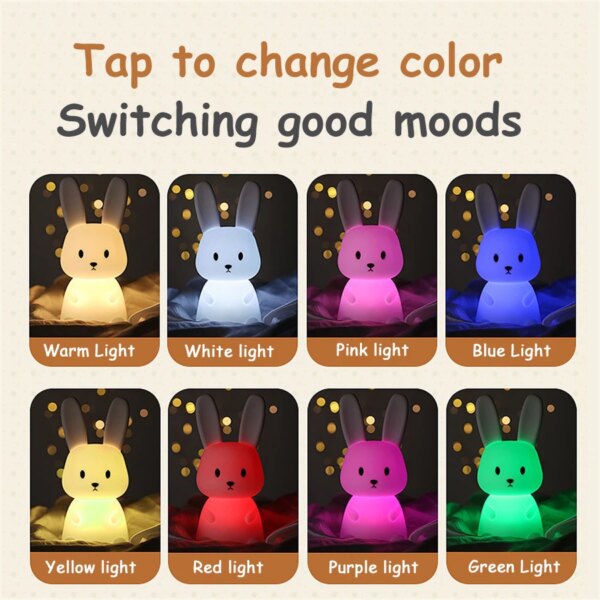 Cute Rabbit Silicon LED Night Light - Image 3