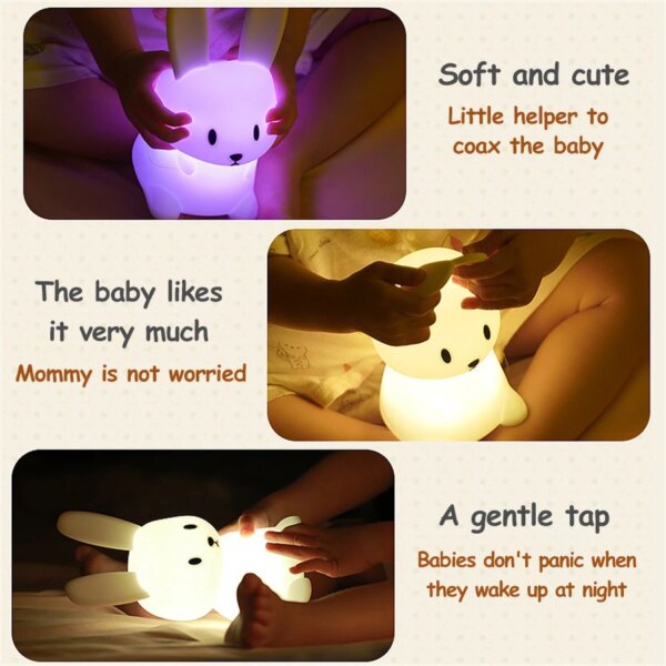 Cute Rabbit Silicon LED Night Light - Image 4