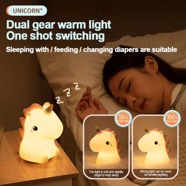Cute Silicon LED Unicorn Night Light - Image 4