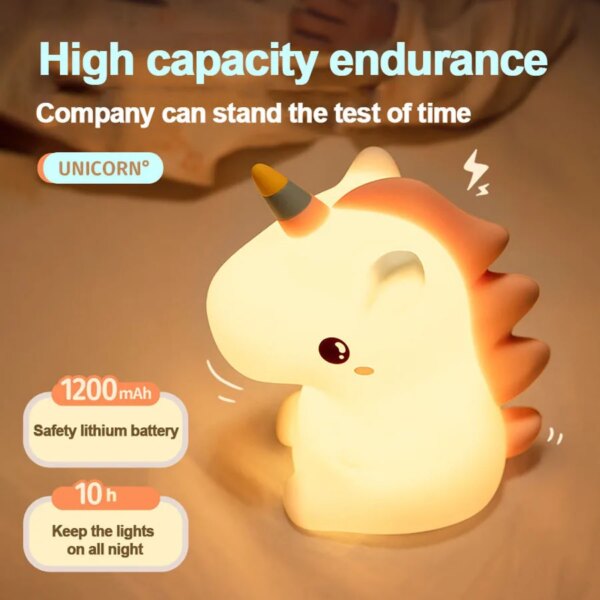 Cute Silicon LED Unicorn Night Light - Image 3