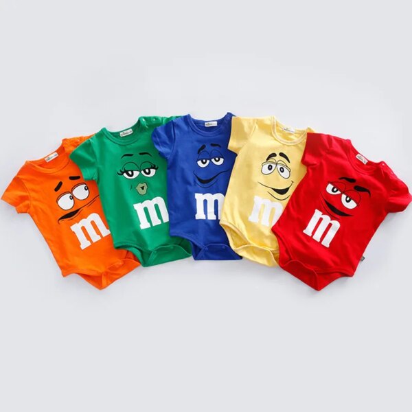 Newborn M&M Short Sleeve Romper Onesie