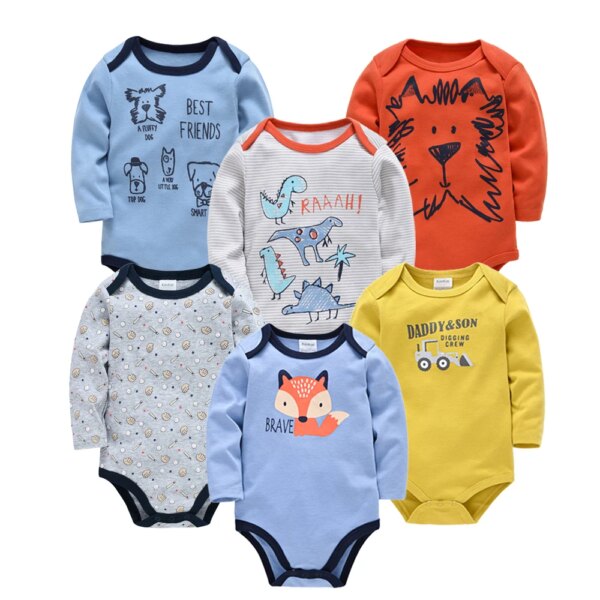 Newborn Baby Multi Design Long Sleeve Onesie Pack - Image 3