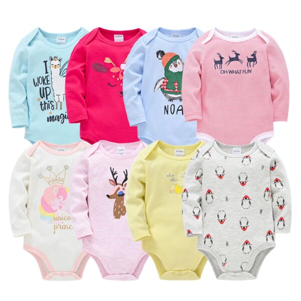 Newborn Baby Multi Design Long Sleeve Onesie Pack - Image 2