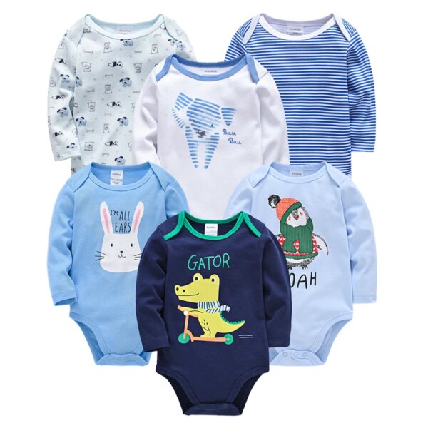 Newborn Baby Multi Design Long Sleeve Onesie Pack - Image 5