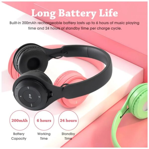 Wireless Bluetooth Macaron Gaming Headset with Mic - Image 2