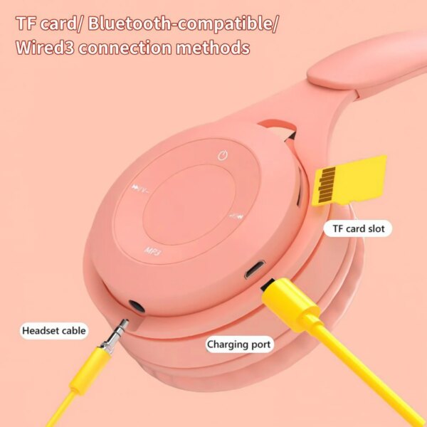 Wireless Bluetooth Macaron Gaming Headset with Mic - Image 3